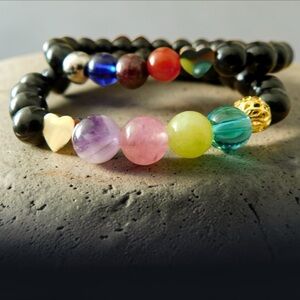 Personalized Mother Child Crystal Bead Bracelet Custom Mother's Day Gift